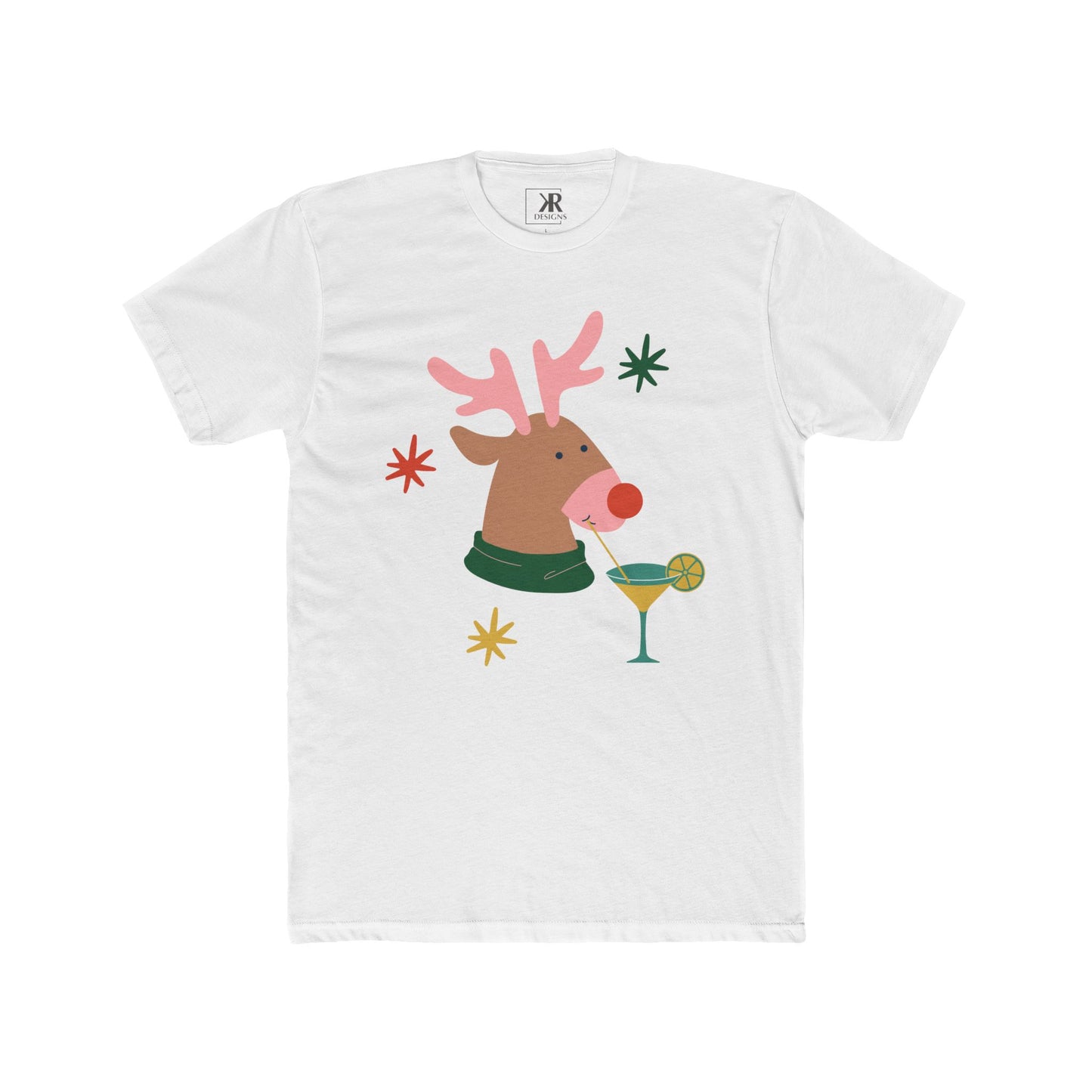 Rudolph Sippin' Cotton Crew Tee