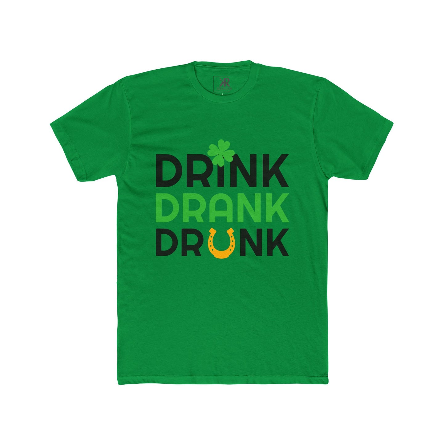 St. Patrick's Day Unisex Cotton Crew Tee - Drink Drank Drunk T-Shirt