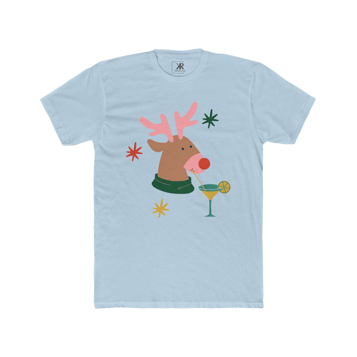 Rudolph Sippin' Cotton Crew Tee