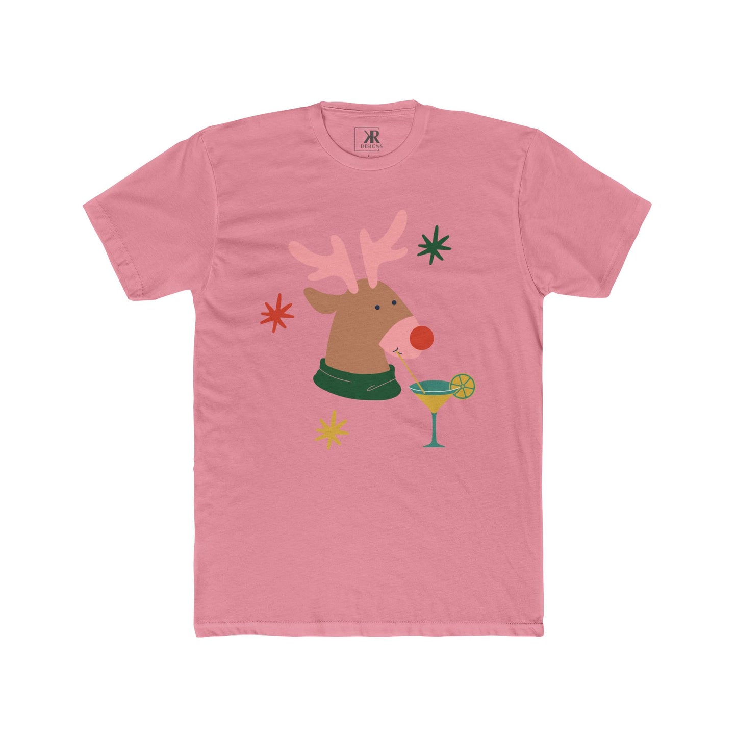 Rudolph Sippin' Cotton Crew Tee