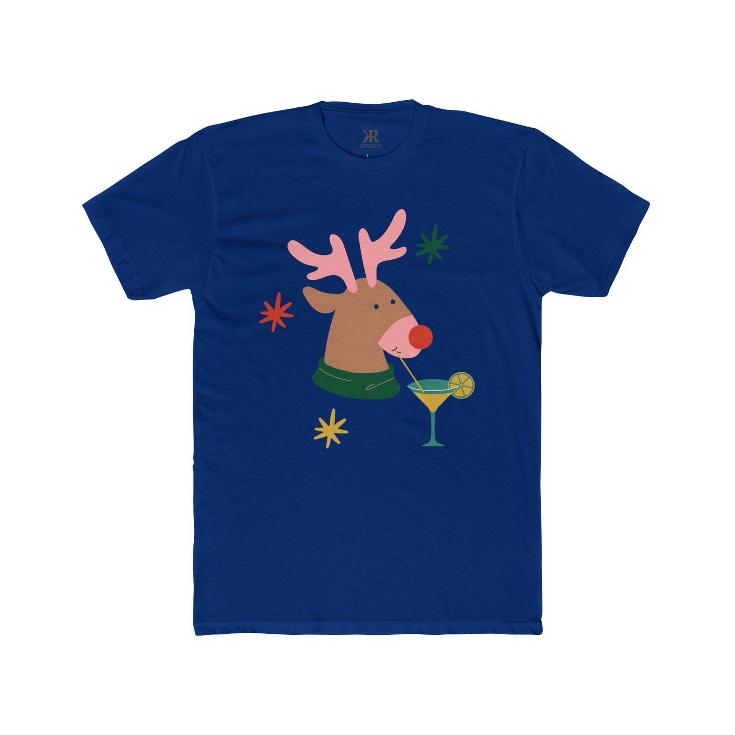 Rudolph Sippin' Cotton Crew Tee