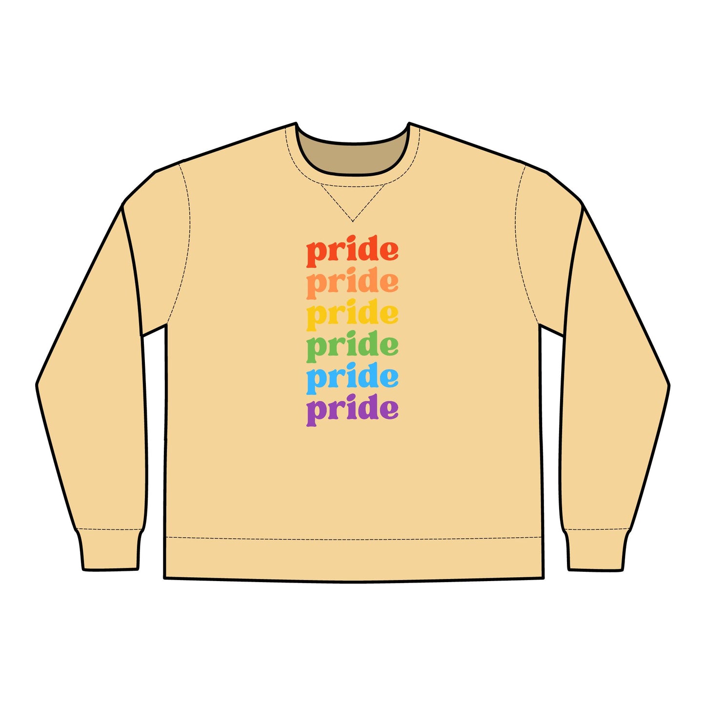 Pride Rainbow Crewneck Sweatshirt - Unisex ComfortWash®