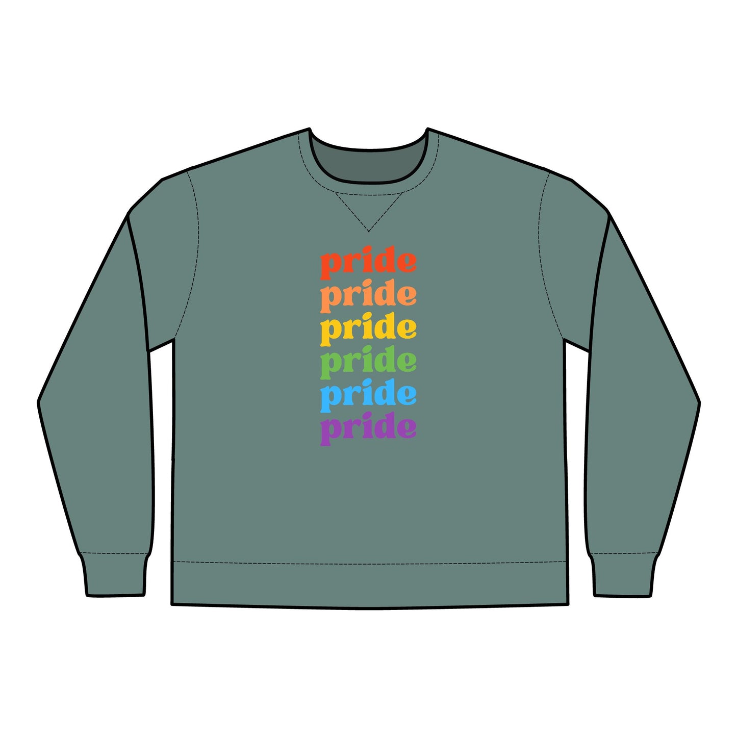 Pride Rainbow Crewneck Sweatshirt - Unisex ComfortWash®