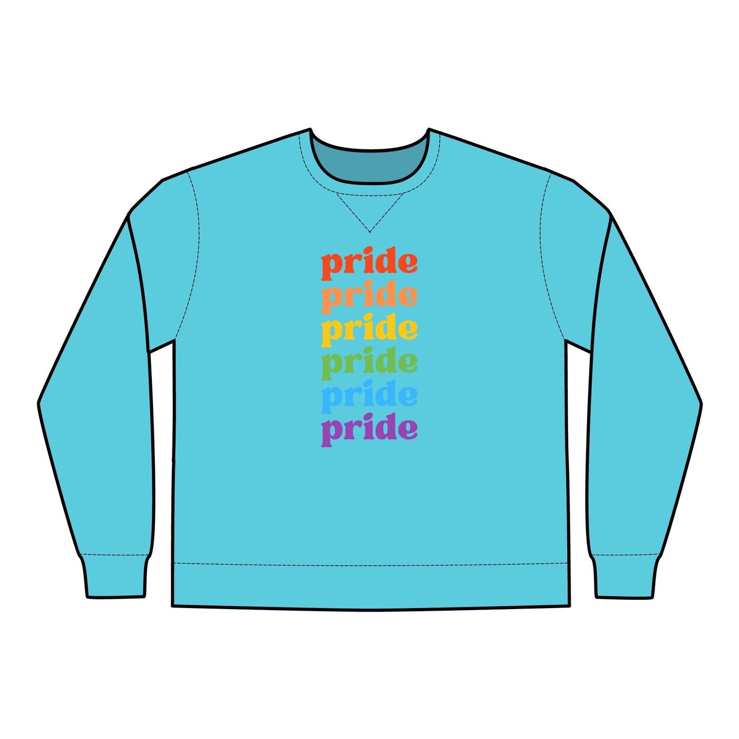 Pride Rainbow Crewneck Sweatshirt - Unisex ComfortWash®