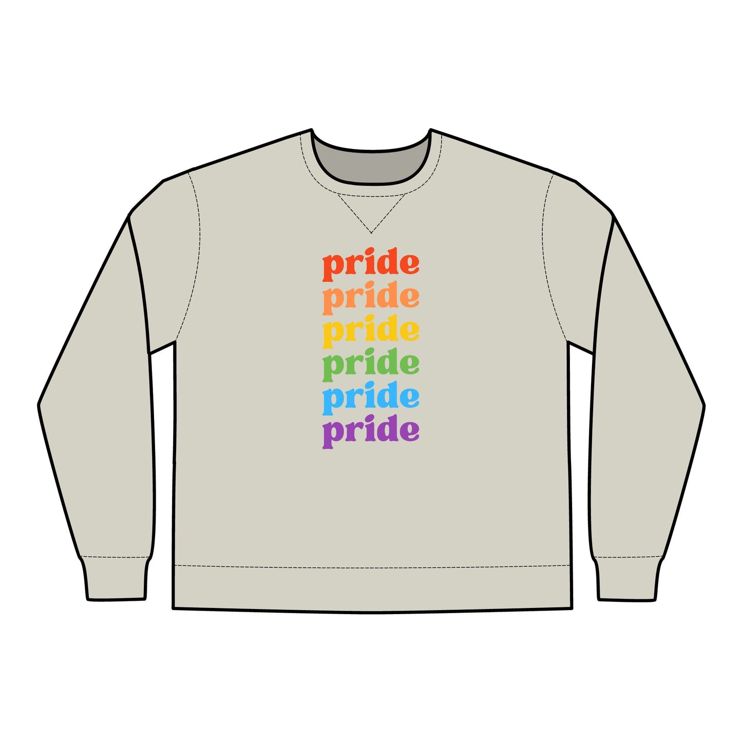 Pride Rainbow Crewneck Sweatshirt - Unisex ComfortWash®