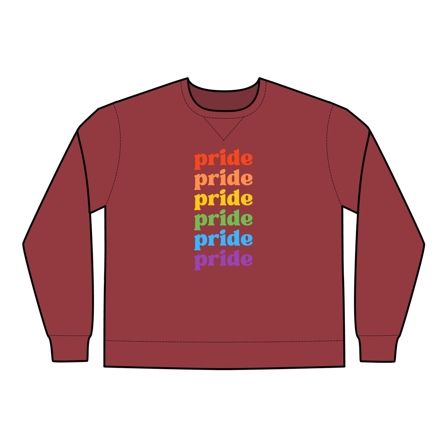 Pride Rainbow Crewneck Sweatshirt - Unisex ComfortWash®