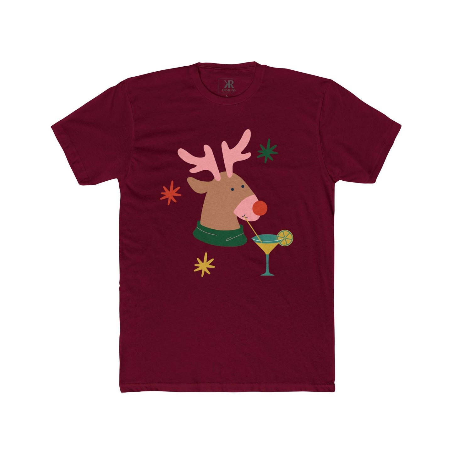 Rudolph Sippin' Cotton Crew Tee