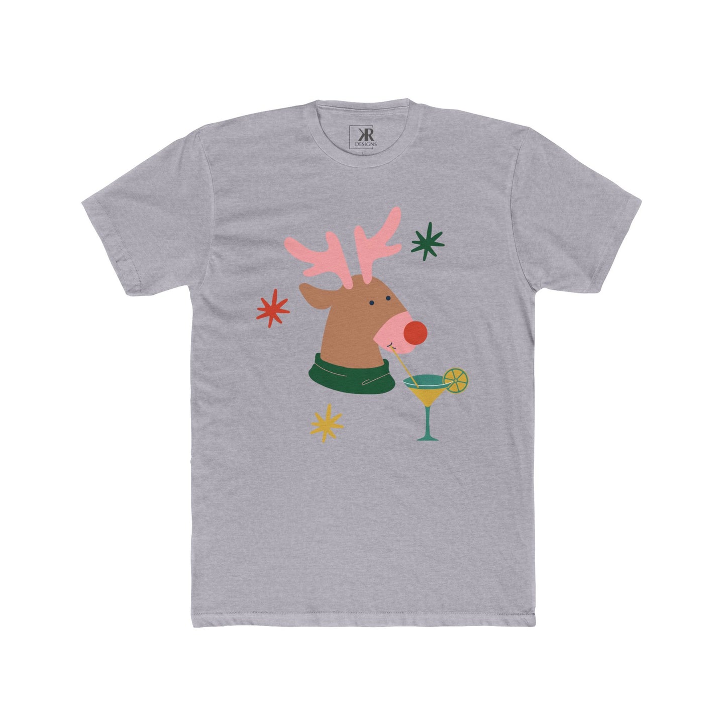 Rudolph Sippin' Cotton Crew Tee