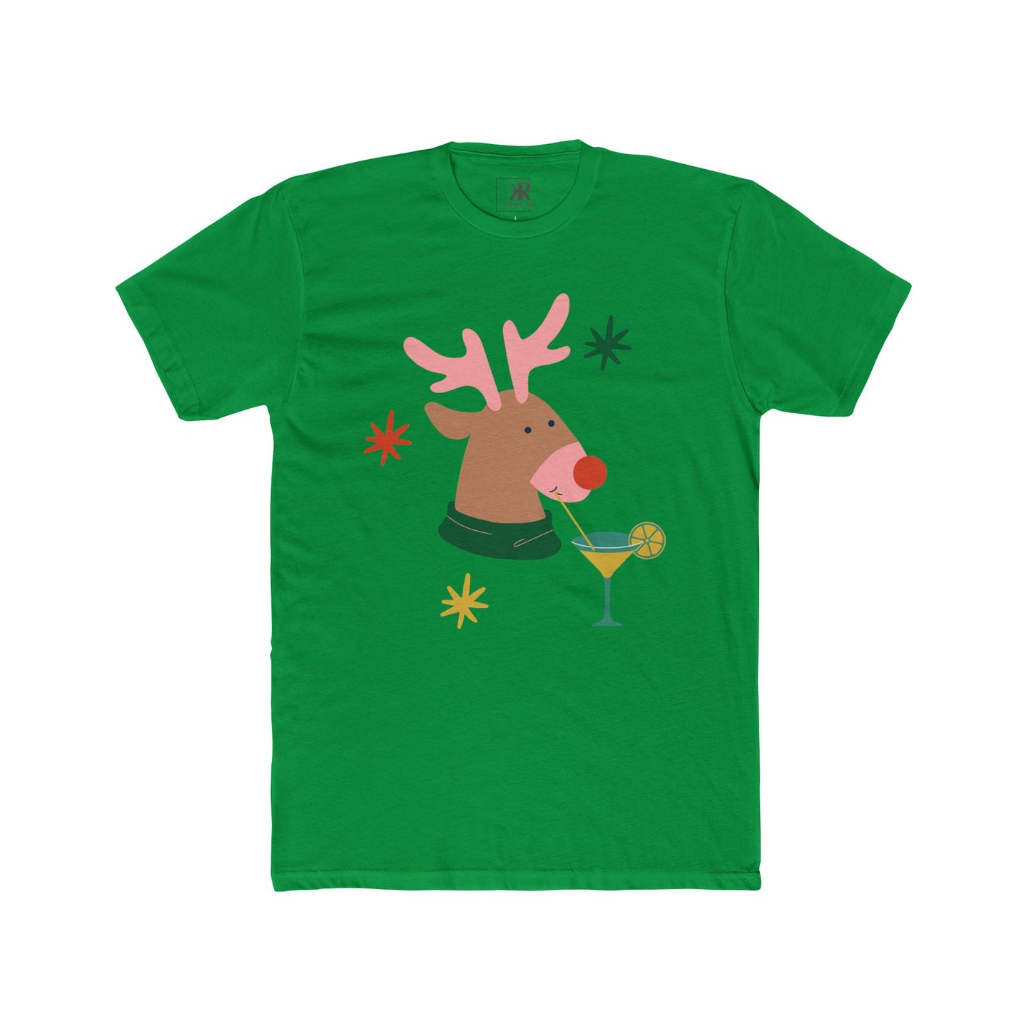 Rudolph Sippin' Cotton Crew Tee