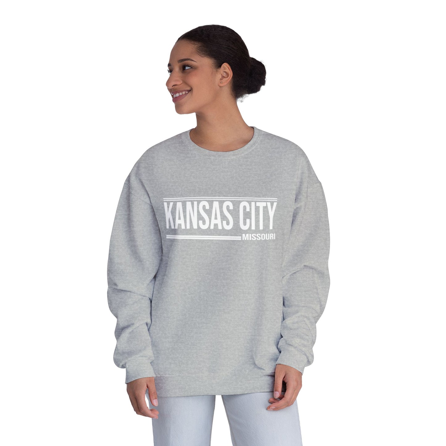 Kansas City Crewneck Sweatshirt - Minimal Text Design