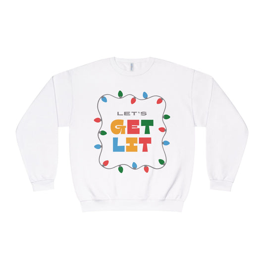 Let's Get Lit Holiday Sweatshirt – Festive Christmas Lights Crewneck