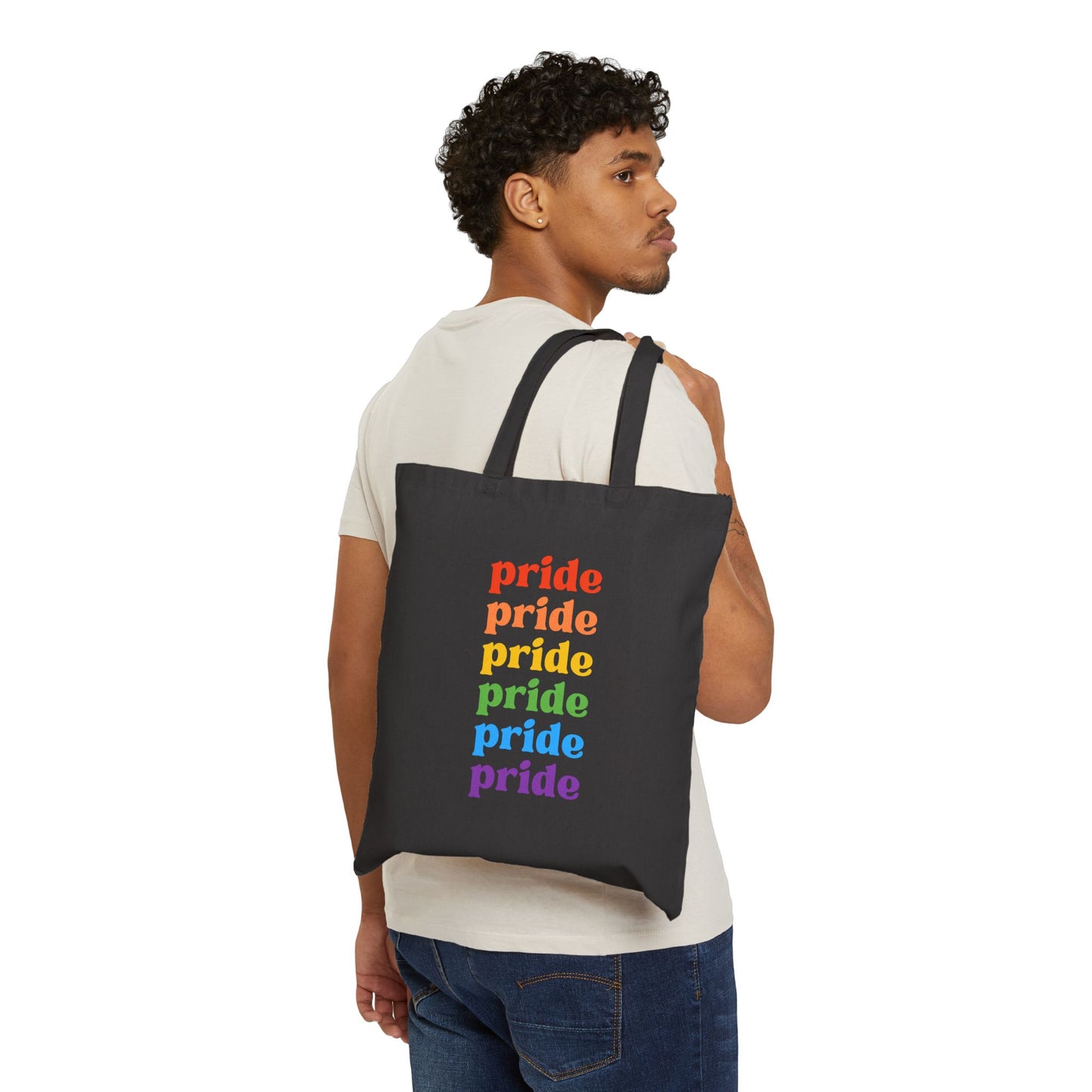 Pride Celebration Cotton Canvas Tote Bag - Eco-Friendly Reusable Shopping Bag