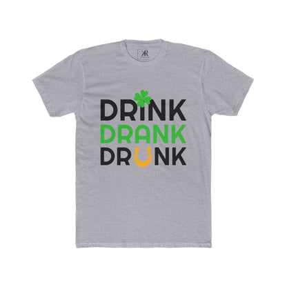 St. Patrick's Day Unisex Cotton Crew Tee - Drink Drank Drunk T-Shirt