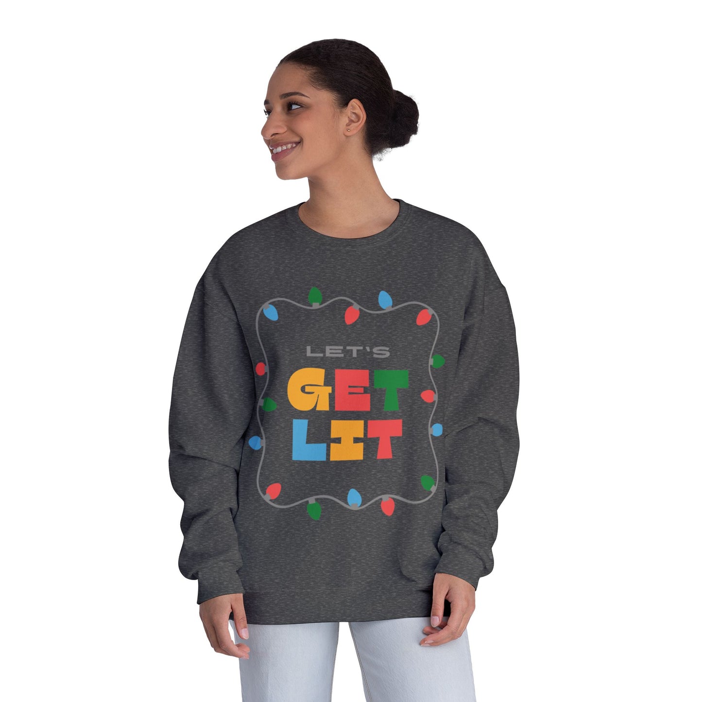 Let's Get Lit Holiday Sweatshirt – Festive Christmas Lights Crewneck