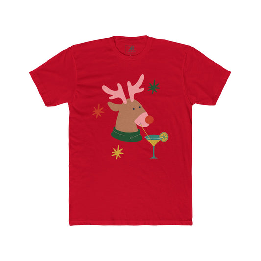 Rudolph Sippin' Cotton Crew Tee