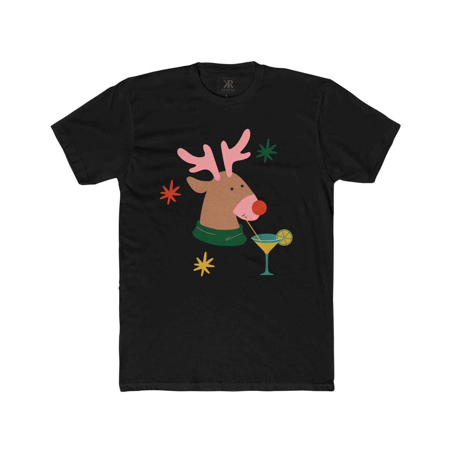 Rudolph Sippin' Cotton Crew Tee