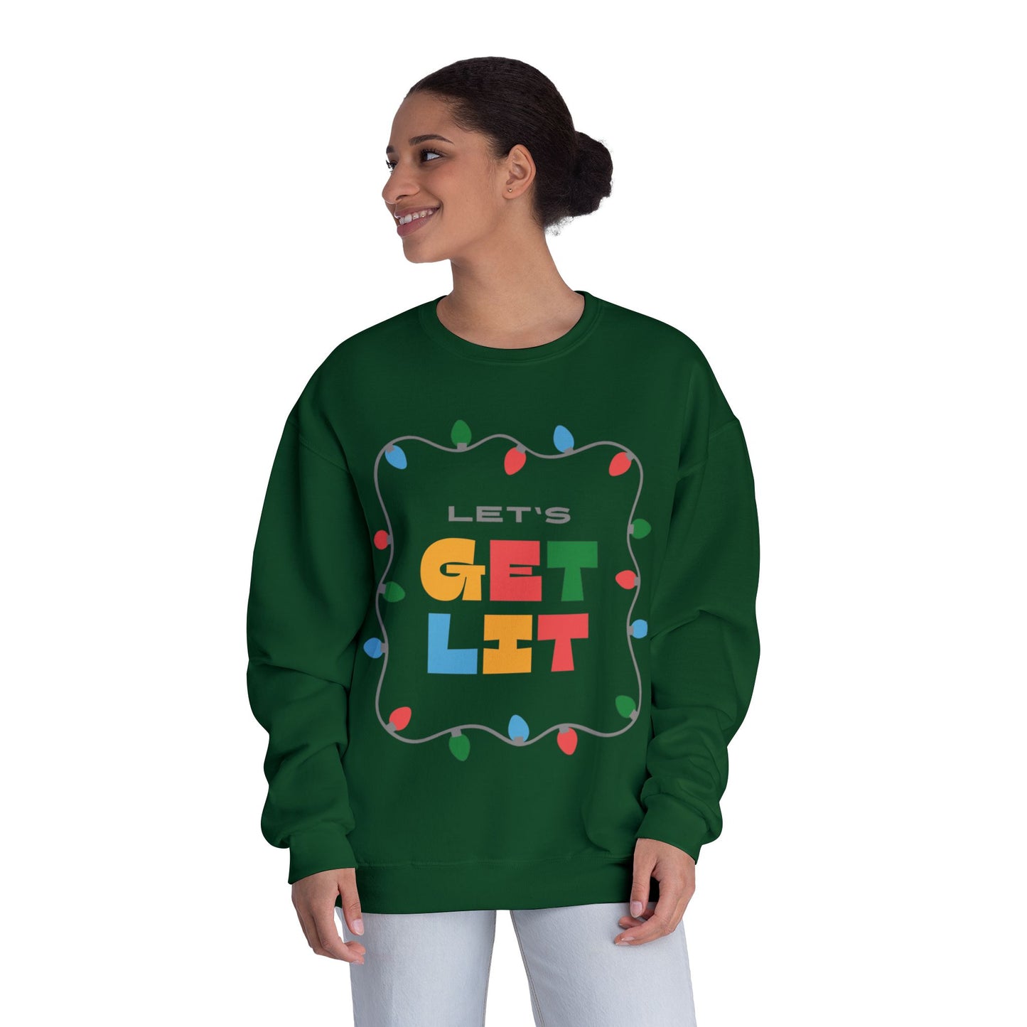 Let's Get Lit Holiday Sweatshirt – Festive Christmas Lights Crewneck
