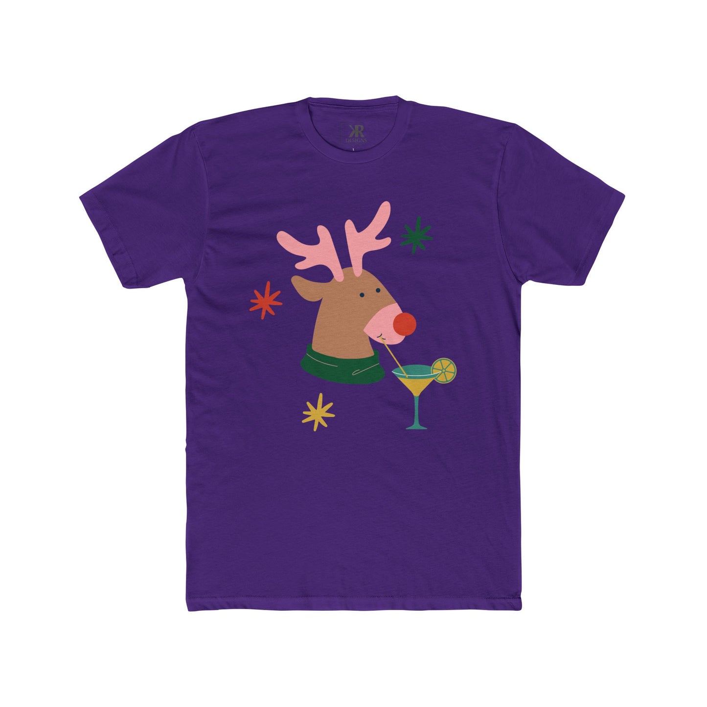 Rudolph Sippin' Cotton Crew Tee