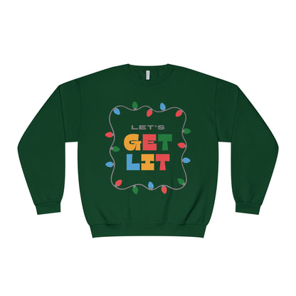 Let's Get Lit Holiday Sweatshirt – Festive Christmas Lights Crewneck