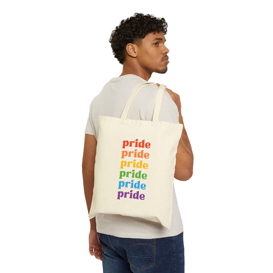 Pride Celebration Cotton Canvas Tote Bag - Eco-Friendly Reusable Shopping Bag