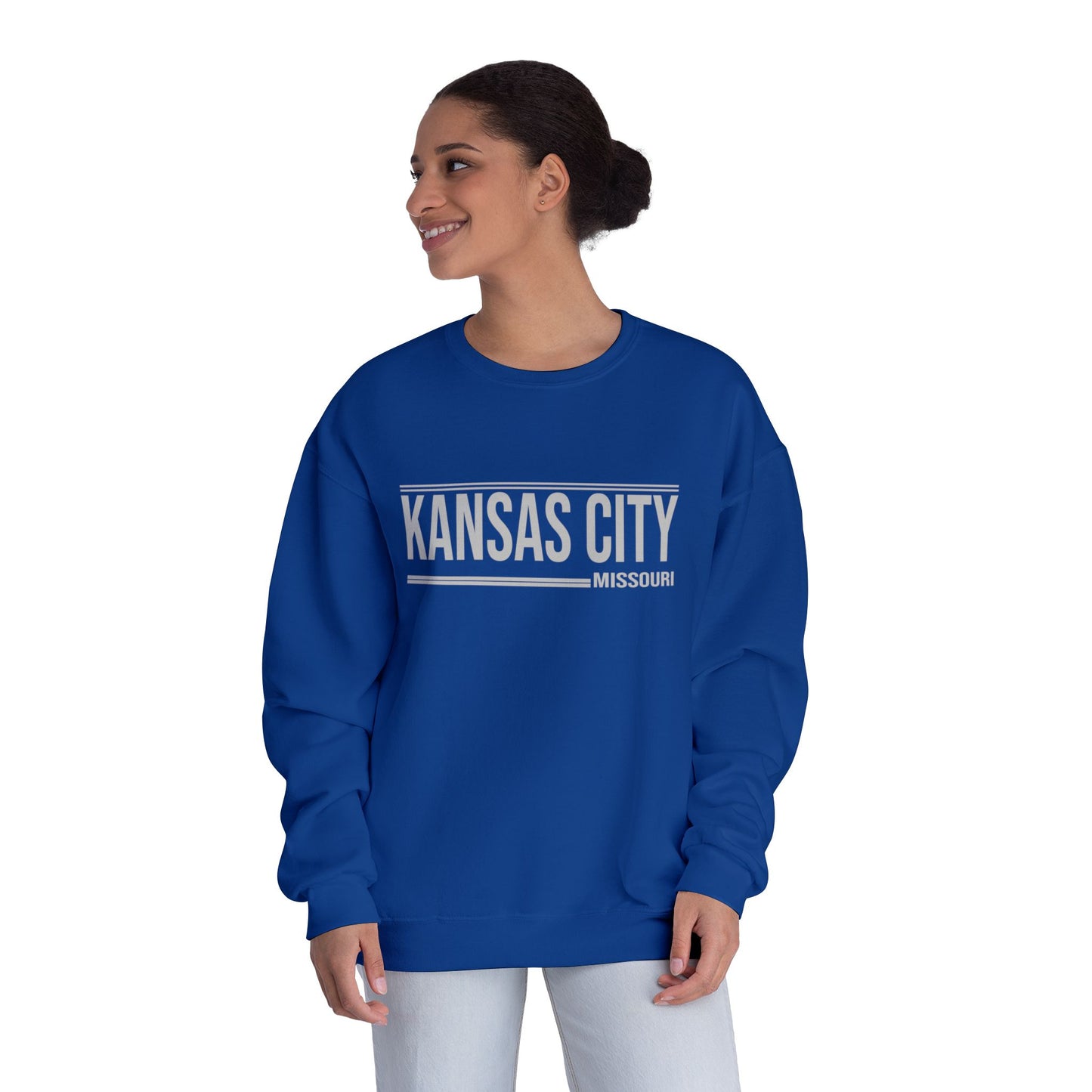 Kansas City Crewneck Sweatshirt - Minimal Text Design