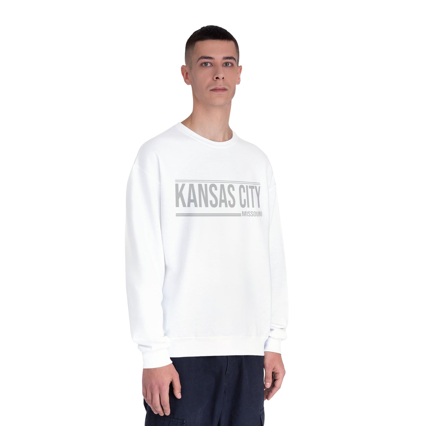 Kansas City Crewneck Sweatshirt - Minimal Text Design