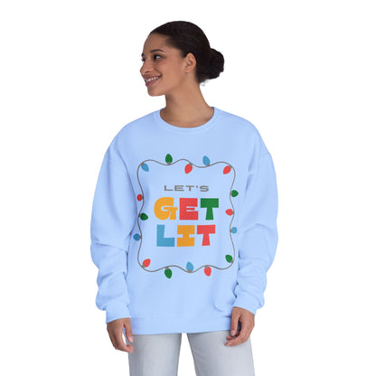Let's Get Lit Holiday Sweatshirt – Festive Christmas Lights Crewneck