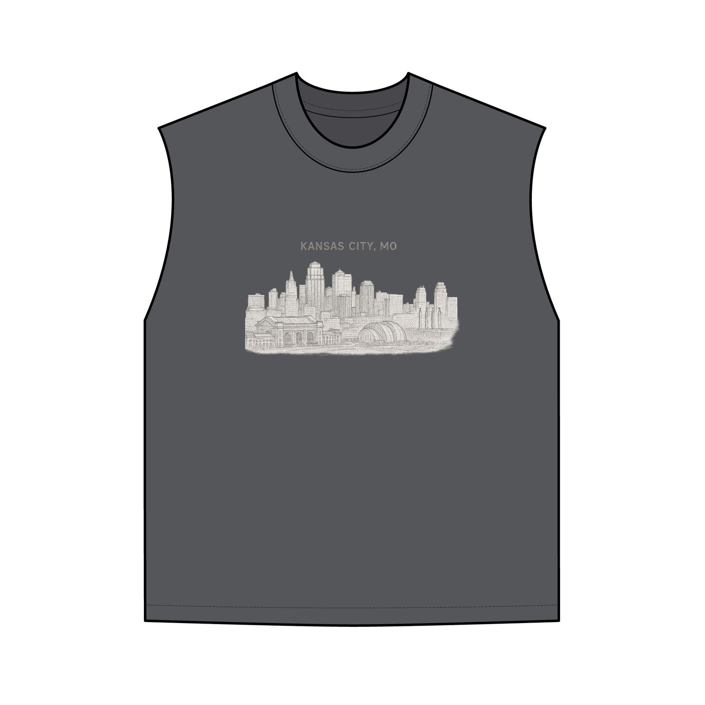 Kansas City Skyline Tank Top — Vintage Cityscape Graphic