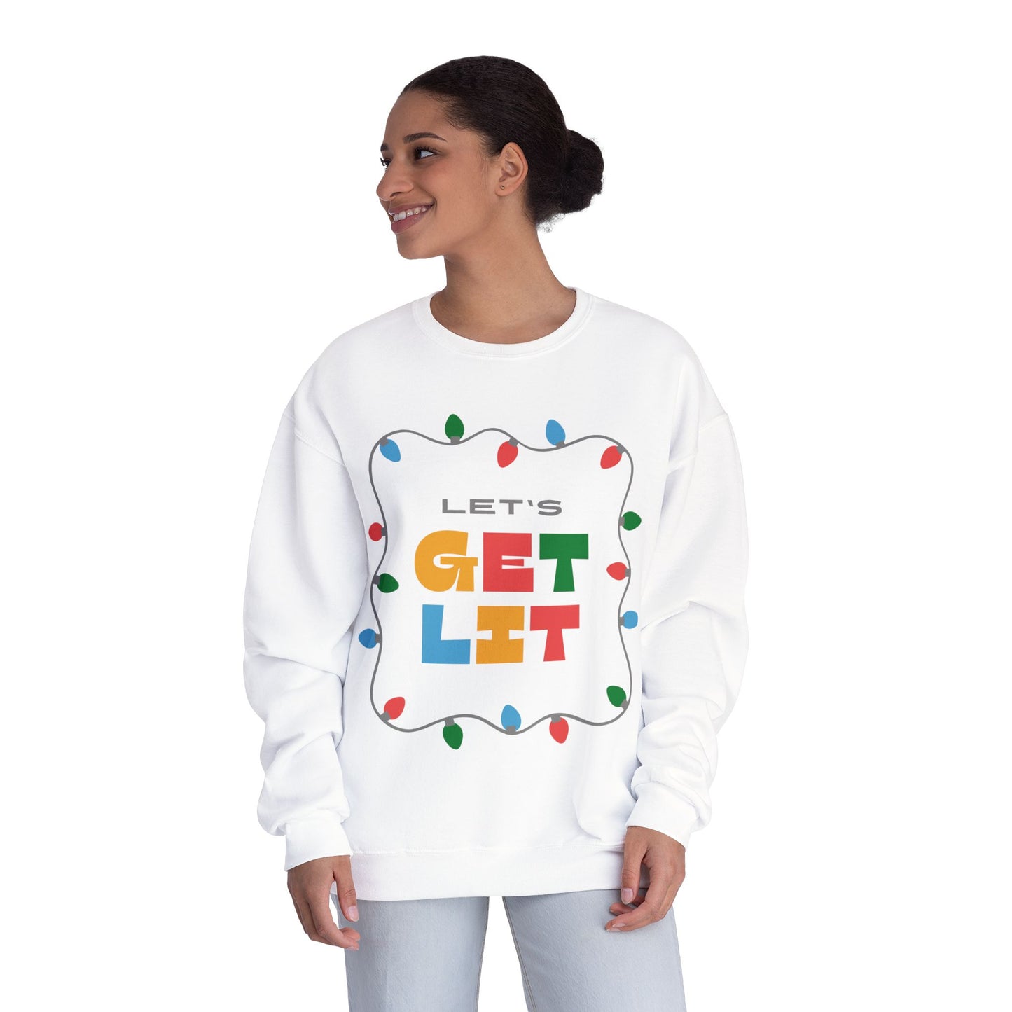 Let's Get Lit Holiday Sweatshirt – Festive Christmas Lights Crewneck
