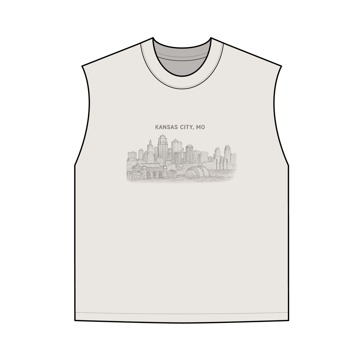 Kansas City Skyline Tank Top — Vintage Cityscape Graphic