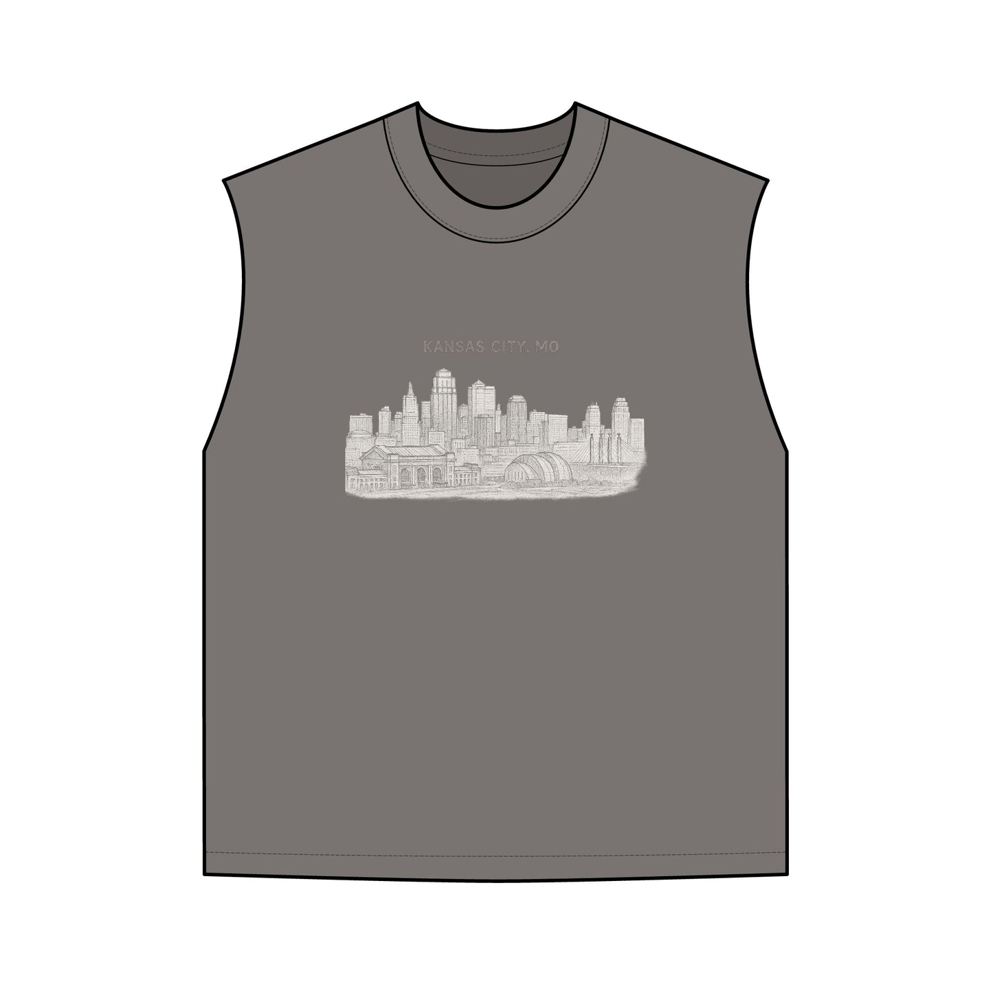 Kansas City Skyline Tank Top — Vintage Cityscape Graphic