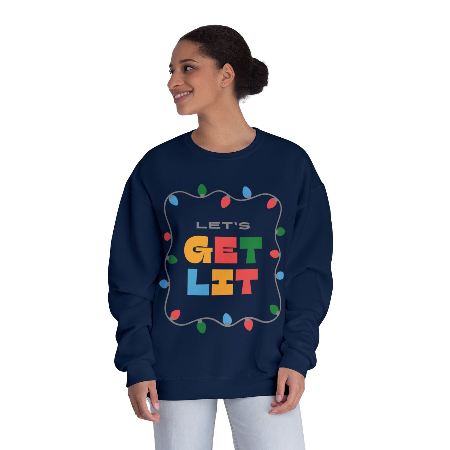 Let's Get Lit Holiday Sweatshirt – Festive Christmas Lights Crewneck