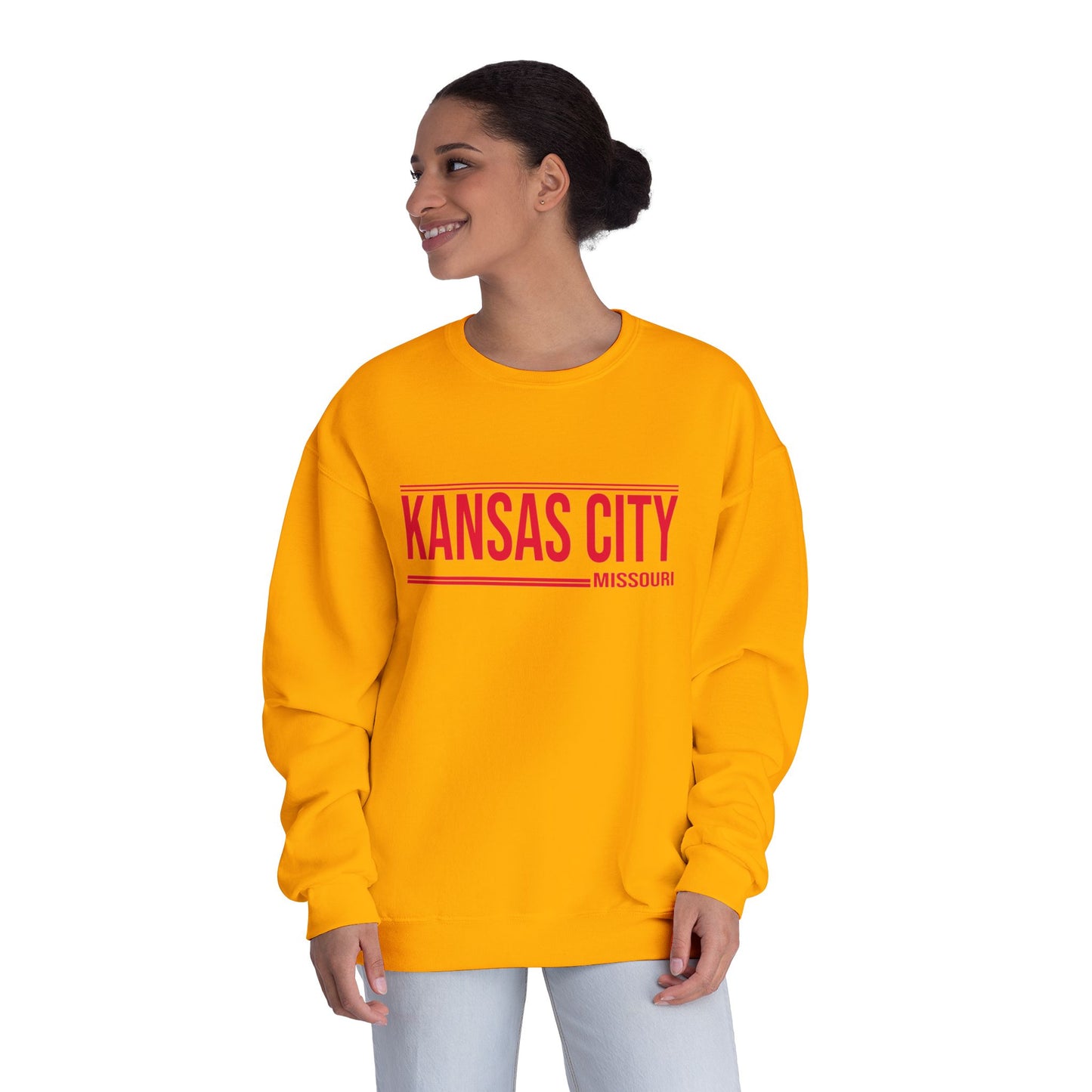 Kansas City Crewneck Sweatshirt - Minimal Text Design