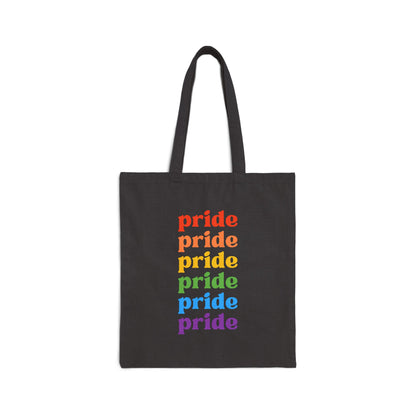 Pride Celebration Cotton Canvas Tote Bag - Eco-Friendly Reusable Shopping Bag